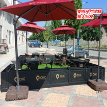 Outdoor wrought iron flower box custom square municipal road flower bed real estate sales department outside the flower groove fence partition