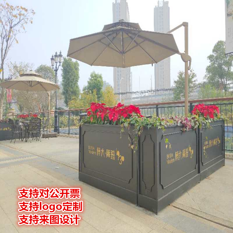 Creative Wrought iron flower box square Sample house Display center Outdoor combination flower rack Outdoor planting box Flower tank Outside the flower pool flower bed