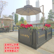 Creative wrought iron flower box Square sales department outdoor combination flower rack outdoor planting box flower bed