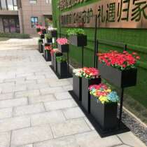 Customized outdoor rust-proof flower bed rectangular sales department gardening flower stand outdoor Road large iron flower box