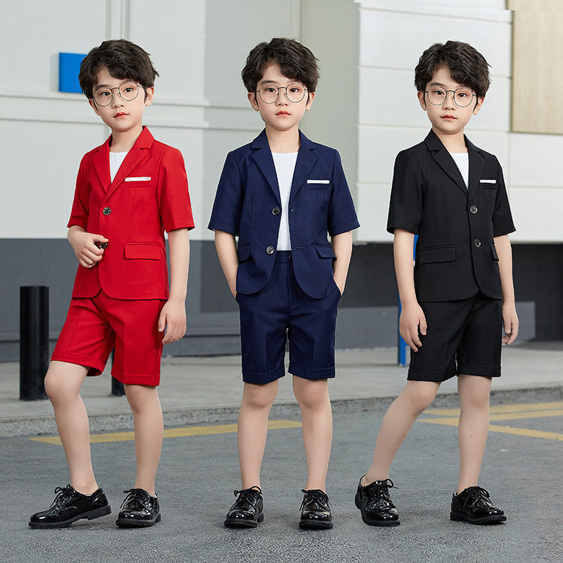 Children's Little Western Suit Suit Boy Gown Jacket Handsome air Inron Boy Host Costume 61 Performance Out