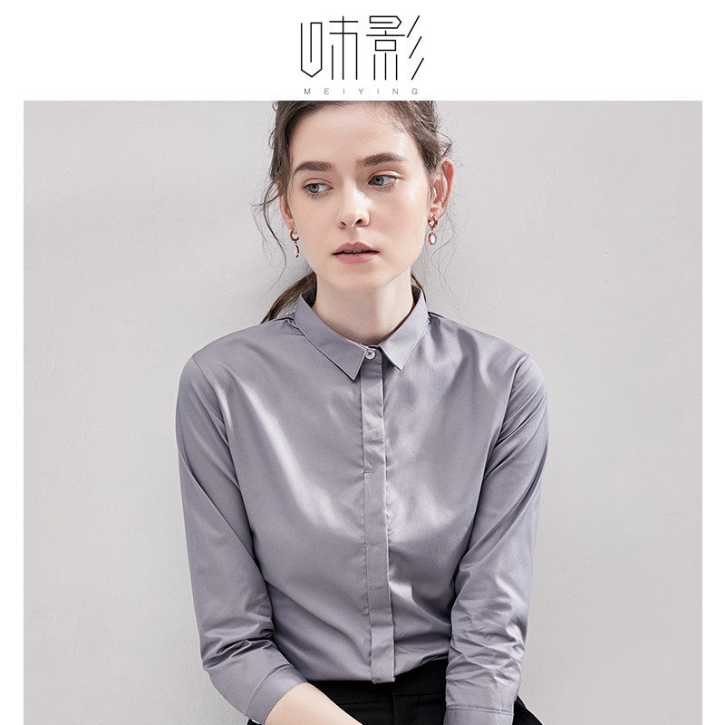 70% sleeve shirt woman white small collar Korean Fan College Wind career positive dress work clothes 2022 new 50% sleeves shirt