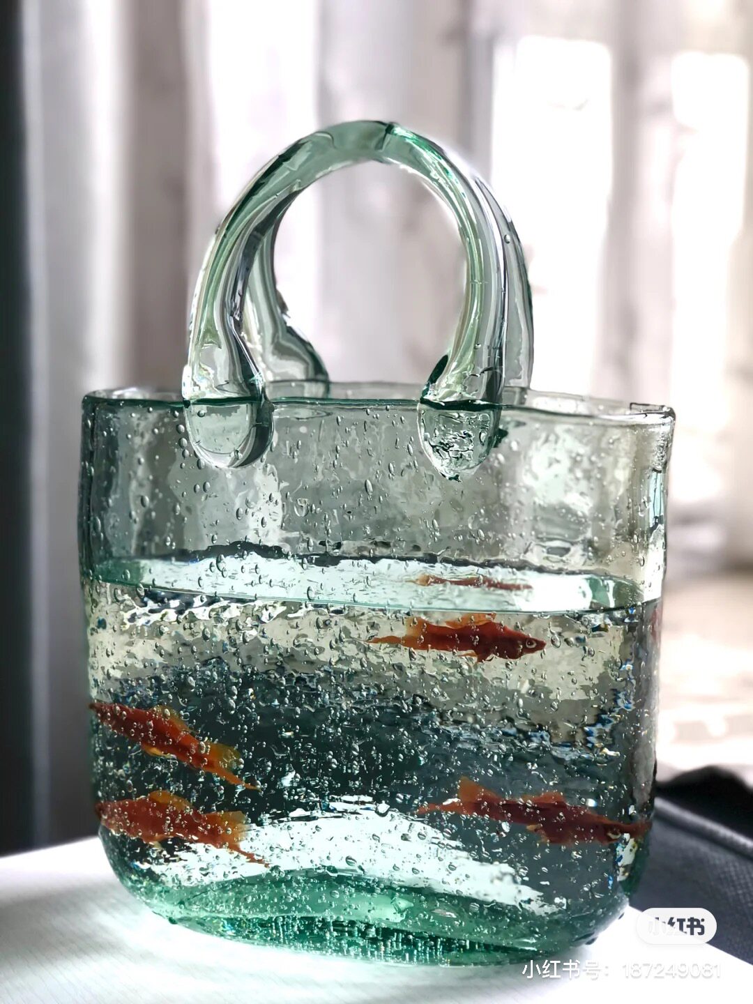 No attitude) Madison Nordic basket bag vase glass transparent simple living room flower arrangement table decoration