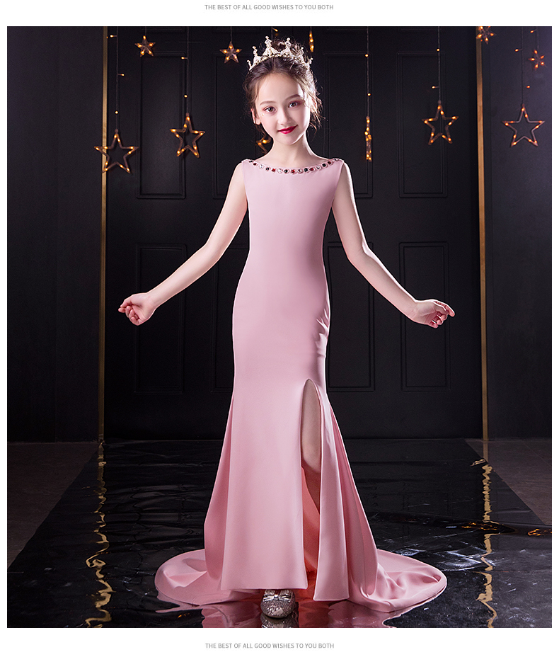 Trẻ em ăn mặc theo mẫu, trình diễn, trình diễn, đuôi cá, thon thả, trẻ lớn, váy dạ hội, chủ nhà hở lưng, trang phục - Váy trẻ em váy bé gái