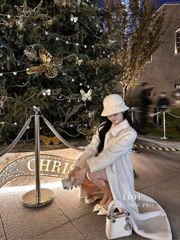 Ldtj High-End Fur Autumn and Winter Elegant Ladylike Thick Faux Mink Eco-Friendly Mid-Length Coat for Women