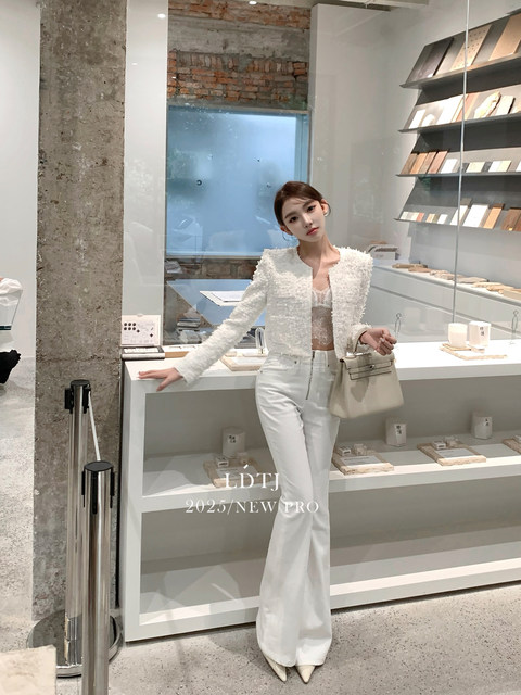 Ldtj Original [Incredible Long Legs] Autumn New Fashionable Slimming Casual Versatile High-Waisted Flared Jeans for Women