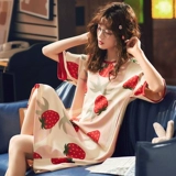 Летняя пижама, хлопковая длинная юбка, летнее мультяшное милое платье для школьников, длина макси, большой размер