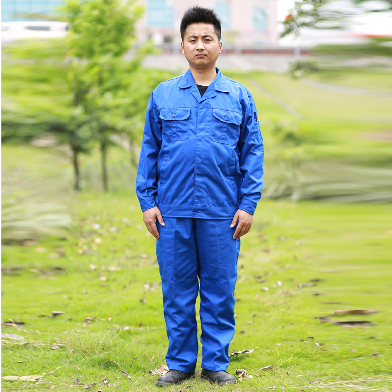 Xây dựng trang web công nhân dịch vụ bảo hiểm lao động dài tay trang trí kỹ thuật quần áo nút nhà máy quần áo áo liền quần mùa xuân và mùa thu áo nam đẹp