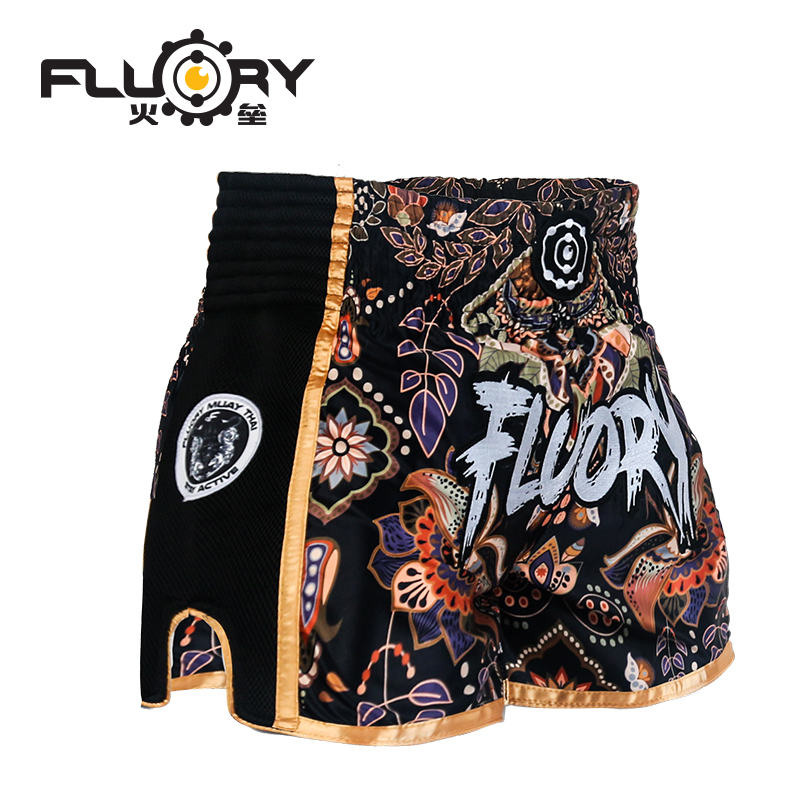 FLUORY Fire Softball Casual hit shorts Adult cashew Thai Thai Boxing Loose match training Boxing Pants 2019