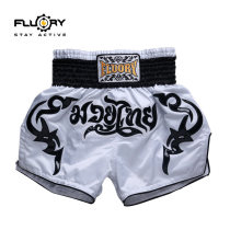 FLUORY fight shorts mens Muay Thai professional training fight shorts women children White Sanda boxer shorts