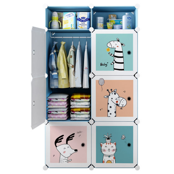 Children's wardrobe simple home bedroom baby rental room clothes storage boy small wardrobe baby storage cabinet