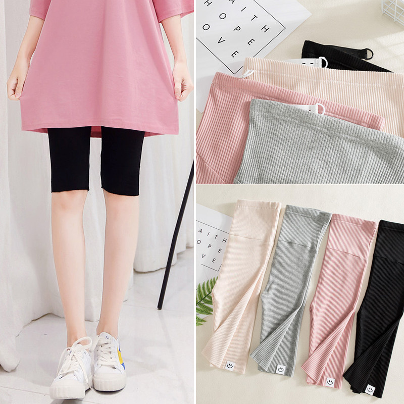 Pregnant women leggings summer thin shorts wear 5-point pants loose slim anti-light large size pregnant women pants
