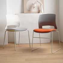 Conference training chair can be folded and folded without armrests simple seat bow-shaped conference room negotiation and reception backrest conference chair