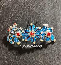 Ancient costume opera Shaoxing opera Huangmei opera Hua Dan Xiaodan lady imitation dotted green headdress dotted silk butterfly grass flower in the flower