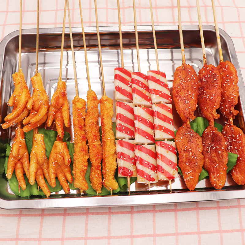 Simulation fried skewer model fried snack chicken chop chicken willow fish tofu sausage mutton skewer ridge skewer model props