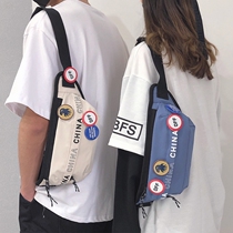 Shoulder bag messenger bag mens chest bag tide brand Japanese small bag student large capacity sports 2022 new ins all-match