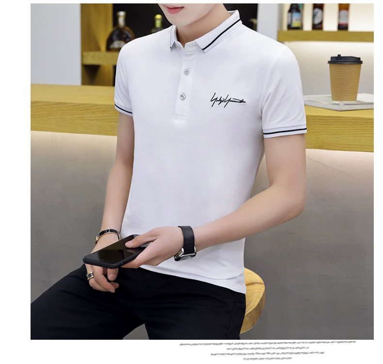 FLANDI2019 mùa hè mới cho nam áo polo ngắn tay nam cotton mỏng ve áo nửa cổ áo - Polo áo thun nam có cổ lacoste