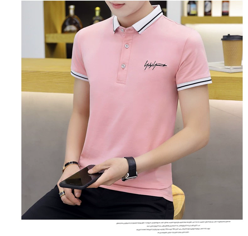 FLANDI2019 mùa hè mới cho nam áo polo ngắn tay nam cotton mỏng ve áo nửa cổ áo - Polo áo thun nam có cổ lacoste