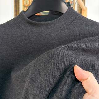 时尚秋冬打底衫男士高领长袖T恤双面绒纯色保暖加厚内搭上1217h