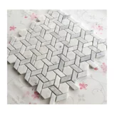 Натуральная мраморная мозаичная наклейка камень Камень Каррара Белая ветряная мельница Пола плитка шестиугольная ванная комната для душа в ванной комнате