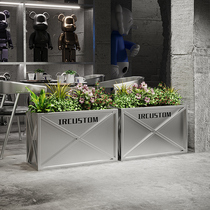 Outdoor flower box indoor wrought iron fence sales department commercial street green isolation flower trough combination custom-made outdoor flower bed