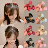 Милая трехмерная детская заколка для волос для принцессы с бантиком, аксессуар для волос, тиара, шпильки для волос