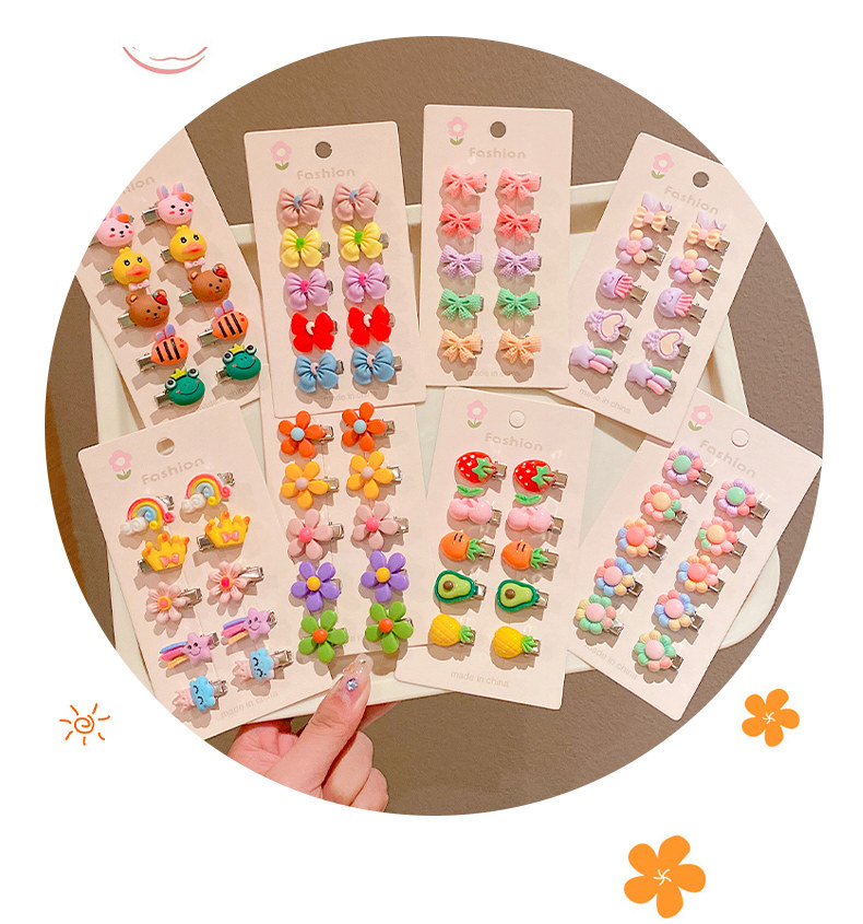 Hair Clip Hair Accessories Type Cute Cartoon Resin Hair Clip 10 Pieces