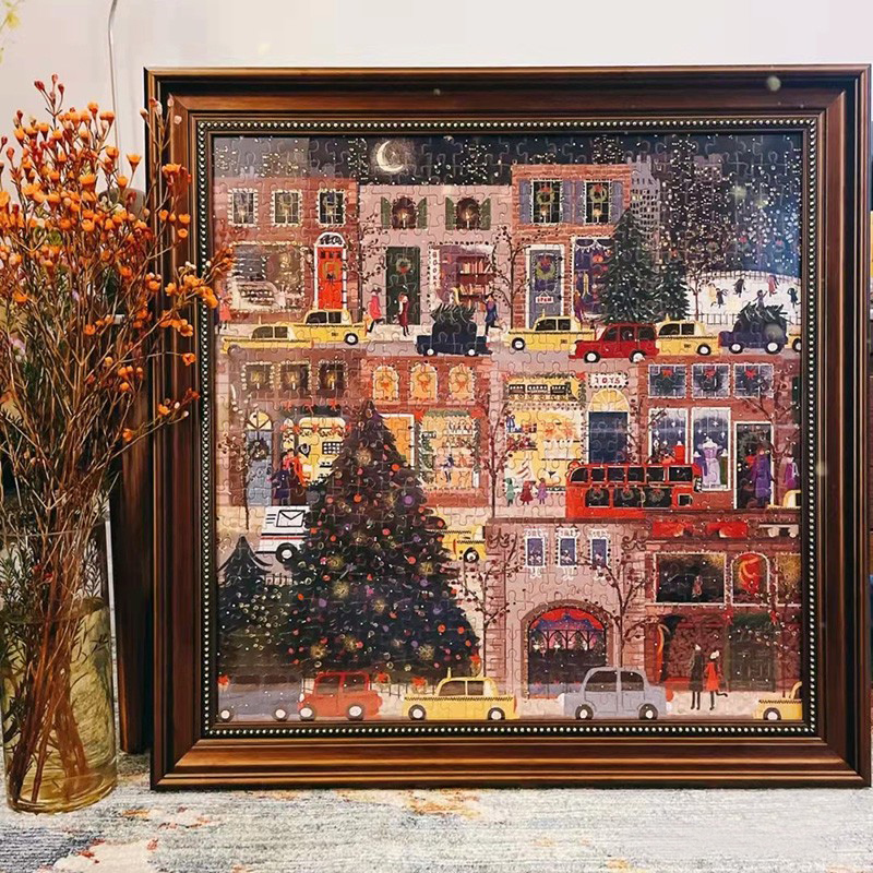 Galinson Puzzle Frame Christmas Winter Lights 51*51cm Retro Style Puzzle Photo Frame Picture Frame - Recommended by Xiaohongshu