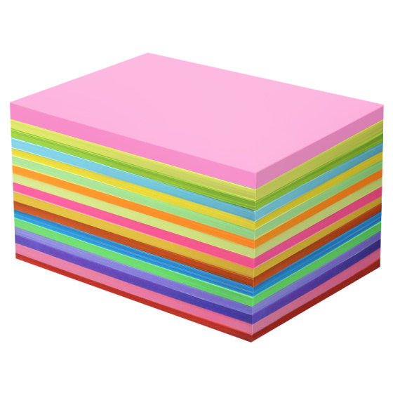 Colorful a4 paper kindergarten students DIY production of colored paper mixed color pink copy paper red 70g 80g handmade cardboard 120g children's handmade origami blue yellow green a4 printing paper