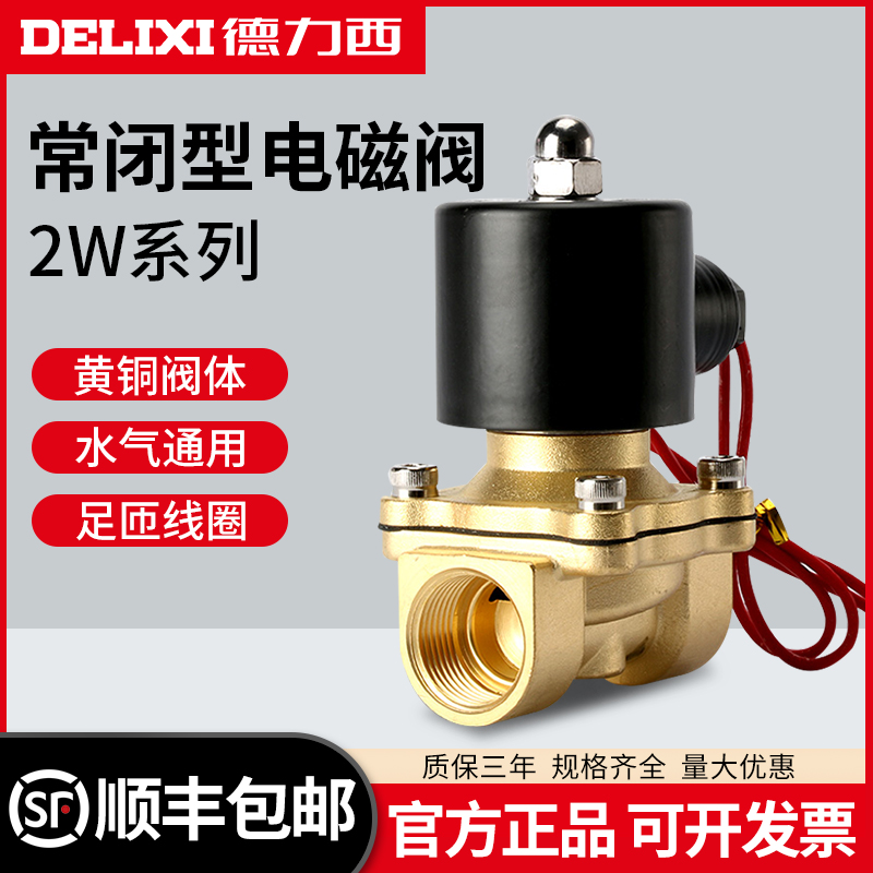 DELIXI Pneumatic components of all copper electromagnetic frequent water valve 2W-160-15 2W-025 200 350