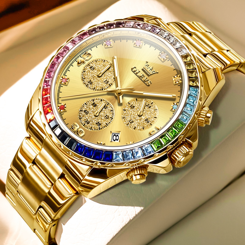 Panda Rainbow Di All-Gold Men's Watch, Rolex Men's Mechanical Watch, Fully Automatic, Full Diamond, Multi-Functional Luxury Watch Panda Rainbow Di All-Gold Men's Watch, Rolex Men's Mechanical Watch, Fully Automatic, Full Diamond, Multi-Functional Luxury Watch