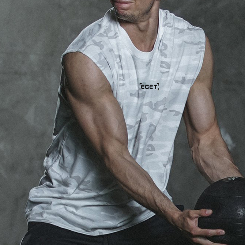 Camouflage basketball vest men's fashion brand personality trend summer ins outside wear thin quick-drying sports fitness sleeveless T-shirt
