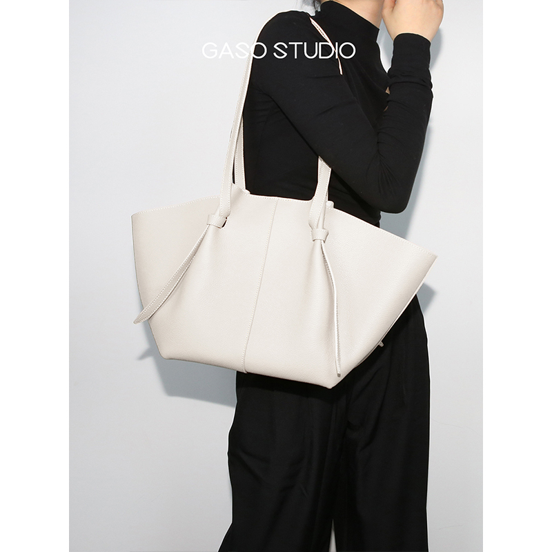 Gaso Genuine Leather Tote Bag for Women, First Layer Cowhide, High-End Wing Bag, Large Capacity Commuter Bag, Niche Design, Genuine Leather