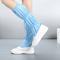 Anti-static high boots PU thick soft bottom food dust-free workshop summer long tube clean protective boots work shoes