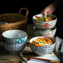 Large bowl soup bowl Noodle bowl Ceramic bowl Large household creative personality ramen bowl Japanese tableware Instant noodle bowl single