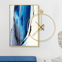 Nordic style living room decoration painting atmospheric light luxury clock combination wall painting modern simple sofa background wall hanging painting