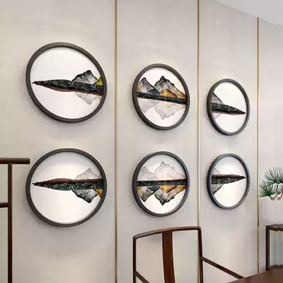 Round decorative painting New Chinese living room landscape painting background wall hanging painting Modern minimalist dining room dining room wall wall painting