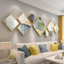 Modern minimalist sofa background wall decorative painting living room wall mural creative Diamond combination Crystal porcelain painting hanging painting