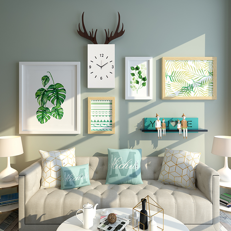 Dining room decorative painting combination hanging painting modern simple living room bedroom background wall mural Nordic style sofa wall painting