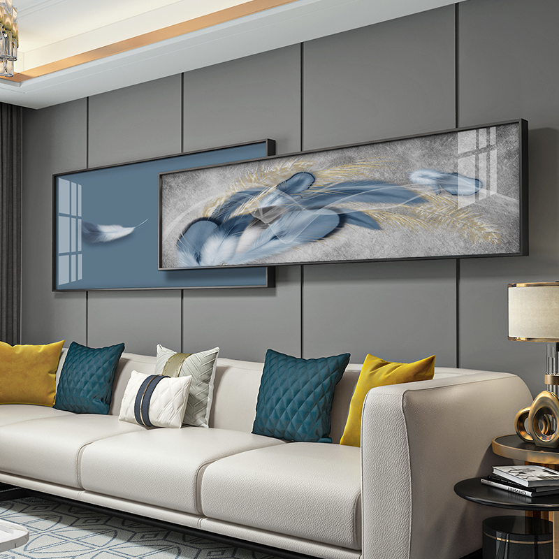 Modern minimalist living room decorative painting Nordic bedroom bedside mural high-end light luxury abstract sofa background wall painting