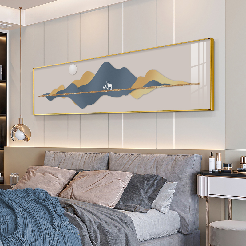 Modern minimalist living-room decoration Sofa Background Wall Hanging Paintings Nordic Light Lavish Hanging Paintings Bedroom Bedside Frescoes Free From Punching