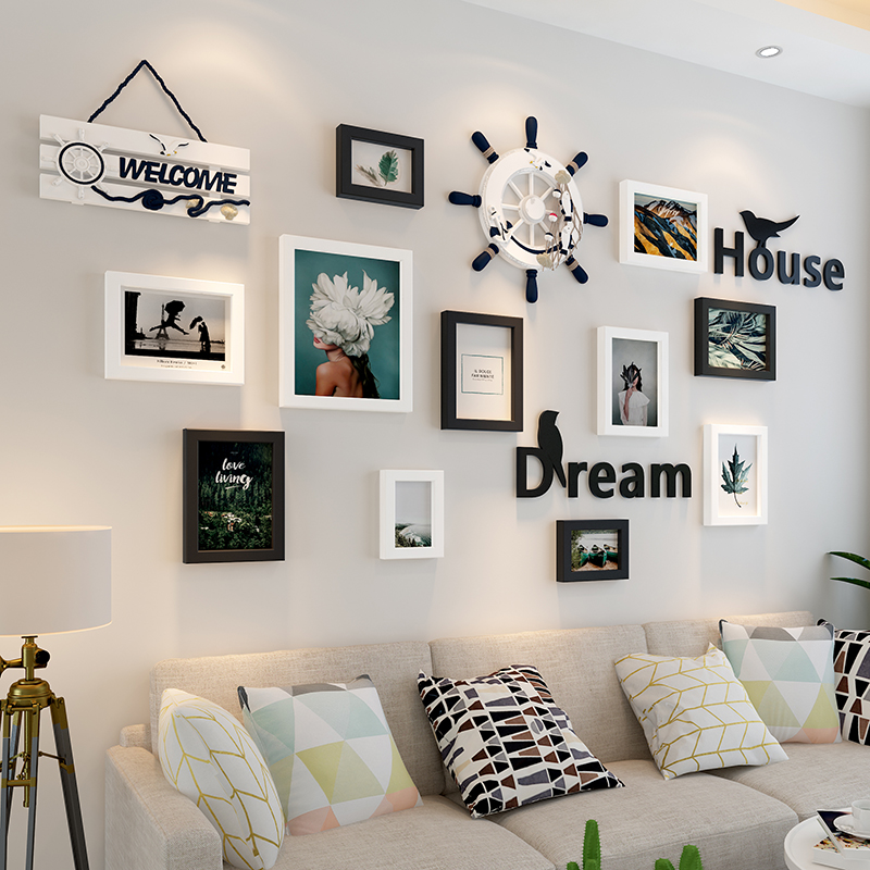 Mediterranean wall decoration art milk tea barbecue shop indoor dining room sofa background pendant creative wall decoration