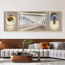 Modern minimalist sofa background wall hanging painting living room decorative painting light luxury mural atmospheric abstract Triple painting wall painting