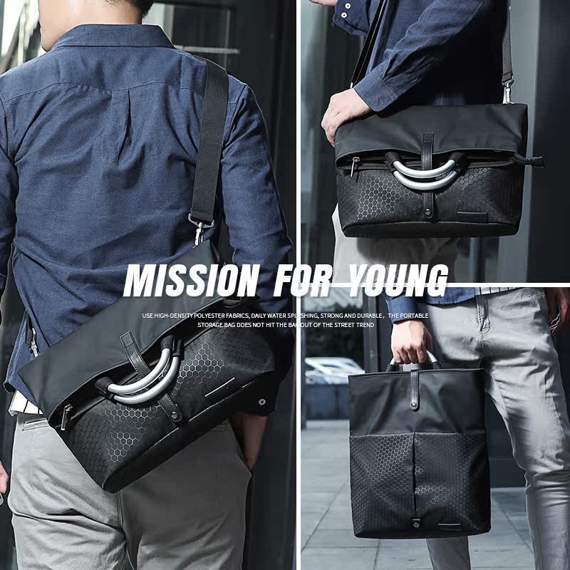 Tide brand messenger bag men's casual shoulder bag business handbag large capacity messenger bag briefcase rucksack
