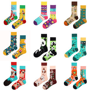 SSWEATSHOP оригинал личность AB стиль носки асимметрия мандаринка трубка Tide Nop Girl ретро дикий носки