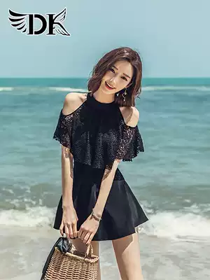 Swimsuit women's summer DK2021 new one-piece conservative belly cover thin sexy small chest Korean ins skirt swimsuit