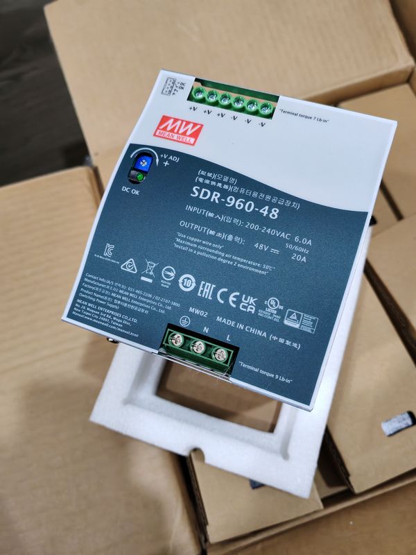 Taiwan Meanwell Sdr-75/120/240/480/960 Din Rail 12V/24V/48V Switching Power Supply Pfc Genuine Product
