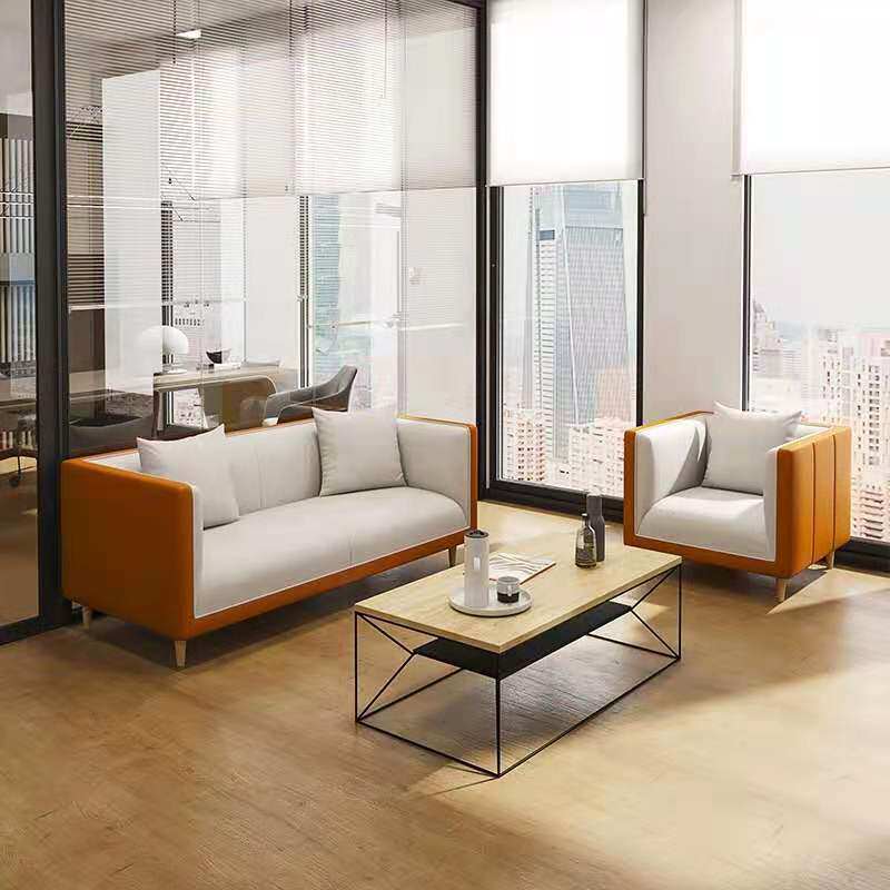 Office Modern Reception Guest Lounge Area Small Sofa Tea Table Composition Minimalist Creative Fashion Front Office Business Tailor