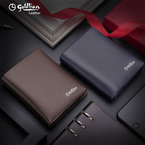 Короткий модный кожаный бумажник, из натуральной кожи, воловья кожа