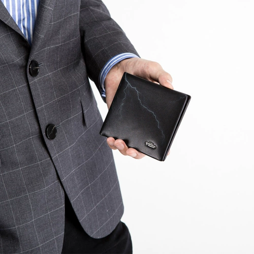 Короткий бумажник, кожаная подарочная коробка, из натуральной кожи, воловья кожа